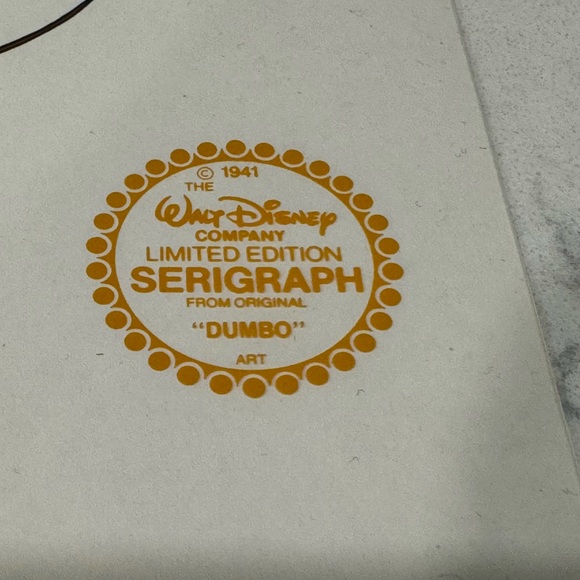 Walt Disney 1941 Limited Edition Serigraph “Dumbo” - Picture 2 of 2